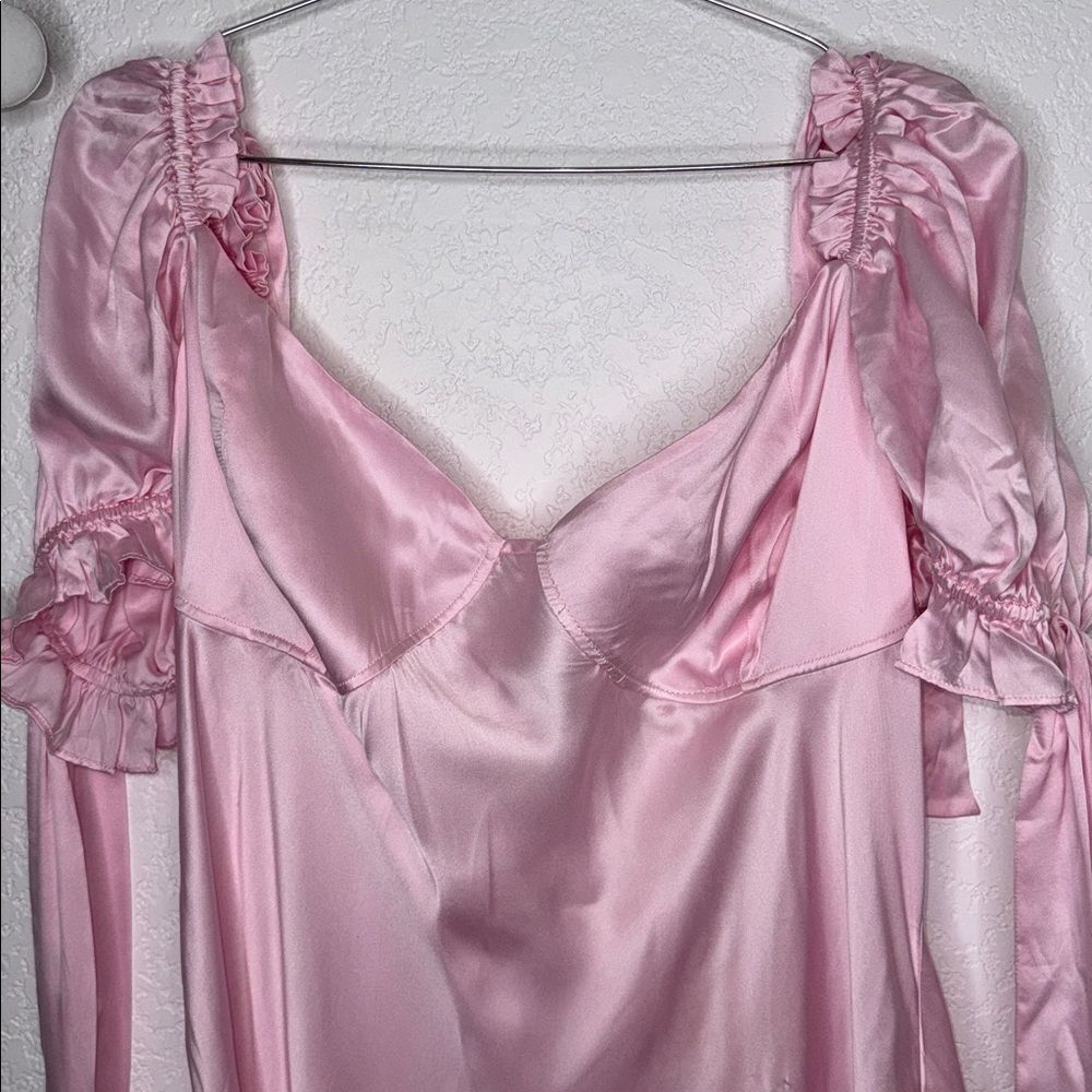 NWT SELKIE The Baby Soft Poet Slip Dress Size 5X Revolve Silk Revolve Baby Pink - Picture 4 of 16
